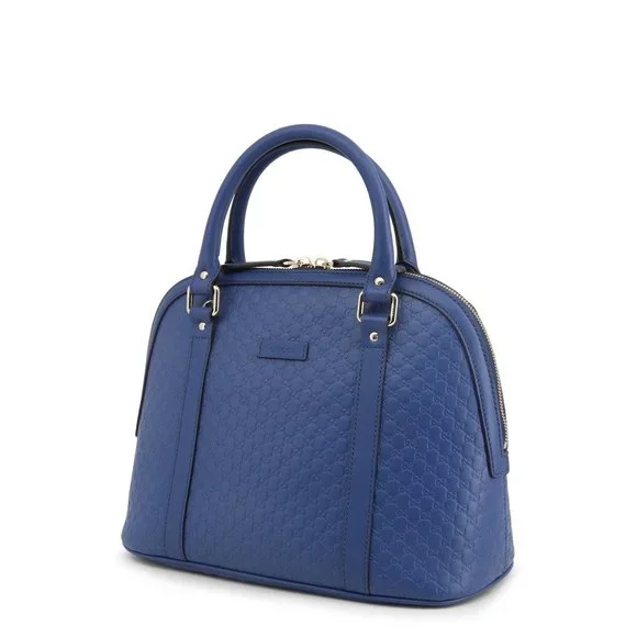STUNNING GUCCI MICROGUCCIMA DOME CROSSBODY BAG IN BLUE LEATHER - Picture 5 of 7